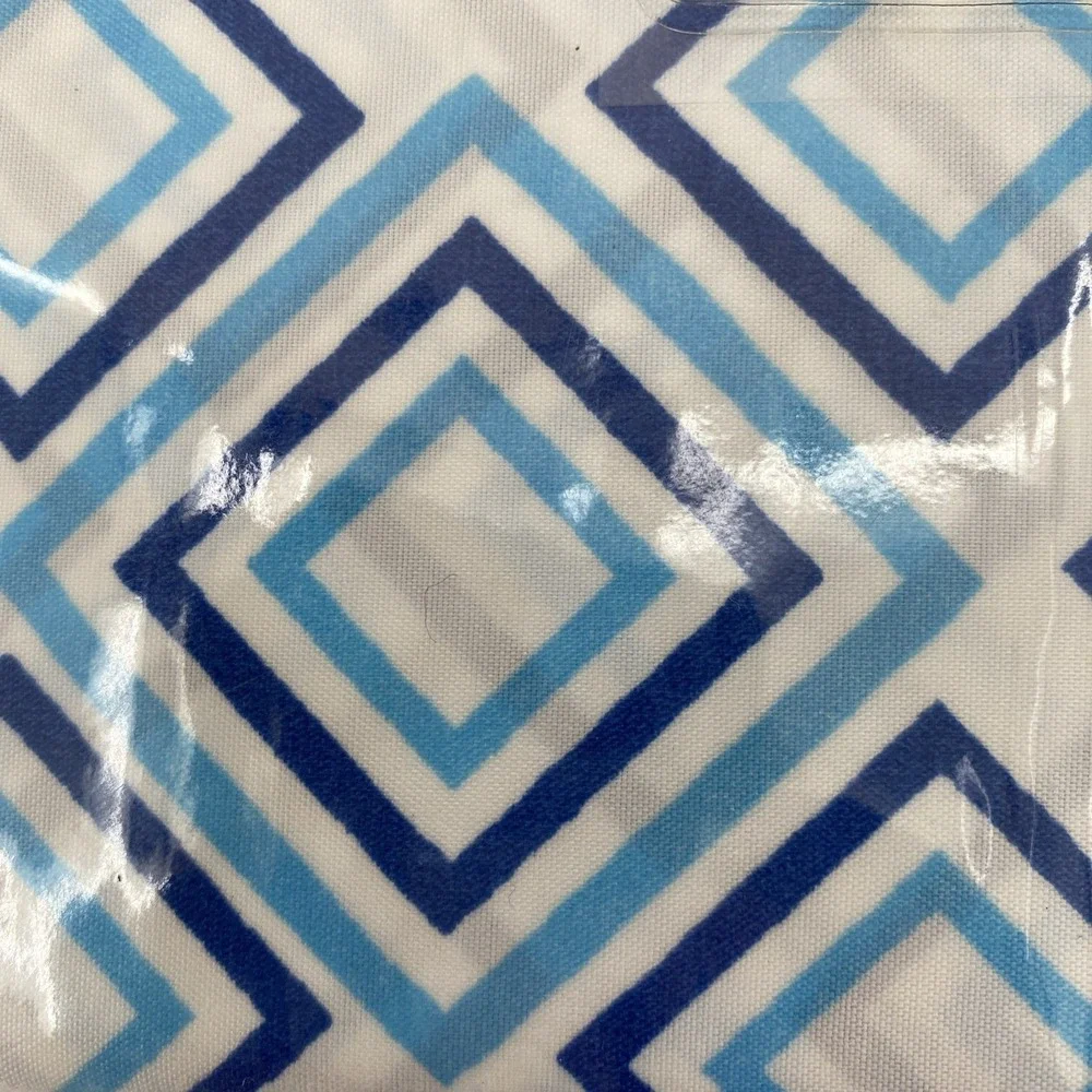 Trina Turk Sheet Set FULL White Blue Sonia Geo Diamond Geometric Colorful Modern